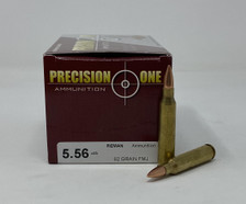 Precision One 5.56x45mm  Ammunition *REMAN* PONE245 62 Grain Full Metal Jacket 50 Rounds