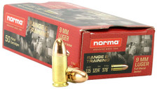 Norma 9mm Luger Ammunition 620240050 115 Grain Full Metal Jacket 50 Rounds