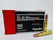 Aguila 30-30 Win Ammunition 80801AG 150 Grain InterLock Soft Point Boat Tail 20 Rounds