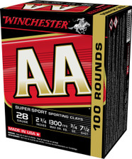Winchester AA 28 Gauge Ammunition AASC287VP 2-3/4" 3/4 oz 7-1/2 Shot 100 Rounds