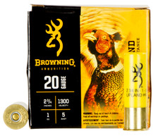 Browning Upland 20 Gauge Ammunition B193512025 2-3/4" 5 Shot 1oz 1300fps 25 Rounds