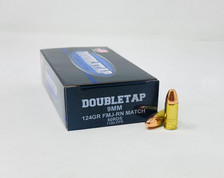 DoubleTap 9mm Luger Ammunition DTAP9MM124 124 Grain Full Metal Jacket Round Nose Match 50 Rounds