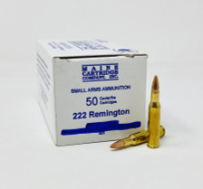 Maine Cartridge Company 222 Remington Ammunition MCC222R 55 Grain Full Metal Jacket 50 Rounds