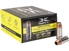NOVX  Pentagon Monolithic Copper 9mm Luger Ammunition NOVX9CP115-20 115 Grain Self Defense Hollow Point 20 Rounds