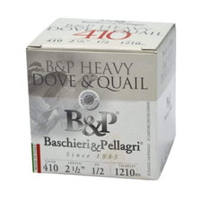 Baschieri & Pellagri 410 Heavy Dove and Quail Ammunition BP41075 2-1/2" 1/2oz 1210fps #7.5 Shot 25 Rounds