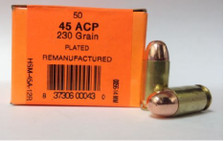 HSM 45 ACP *REMAN* Ammunition HSM45A-12R 230 Grain Plated Full Metal Jacket 50 Rounds