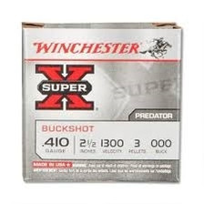 Winchester 410 Bore Super-X XB41000X 2-1/2" 000 Buckshot 3 Pellets 1135fps *4* rounds *Blemished box*