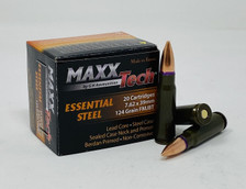 MaxxTech Essential Steel 7.62x39mm Ammunition MTES762 124 Grain