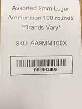 Assorted 9mm Luger Ammunition 100 rounds *Brands Vary*