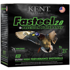 Kent Fasteel 2.0 Precision Plated Steel 12 Gauge Ammunition K1235FS363 3-1/2" 1-1/4oz #3 Shot 1625 FPS 25 Rounds