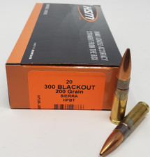 HSM 300 Blackout Ammunition HSMA300BLK10N 200 Grain Sierra Hollow Point Boat Tail 20 Rounds