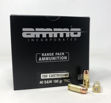 Ammo Inc 40 S&W Ammunition AI40180TMC-A150 180 Grain Total Metal Coating Range Pack 150 Rounds