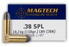 50 Round Box - 38 Special 158 Grain SJHP Hollow Point Ammo by Magtech - 38E