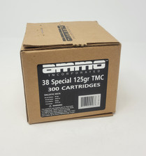 Ammo Inc 38 Special Ammunition AI38125TMCB300 125 Grain Total Metal Jacket Bulk Pack 300 Rounds