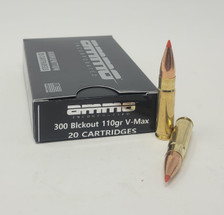 Ammo Inc 300 Blackout Ammunition AI300B110VMXA20 110 Grain V-Max Ballistic Tip 20 Rounds