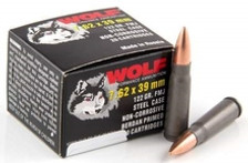 Wolf 7.62x39mm 122 Grain WPA762FMJ122X Full Metal Jacket Steel 20 rounds *Repackaged*