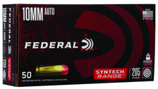 Federal 10mm Auto Ammunition AE10SJ1 205 Grain Syntech Jacket Lead Flat Nose 50 Rounds