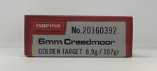 Norma Golden Target Match 6mm Creedmoor Ammunition NORMA20160392 107 Grain Open Tip 20 Rounds