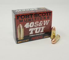 Fort Scott Munitions 40 S&W Ammunition FSM400125SCV 125 Grain Solid Copper Spun 20 Rounds
