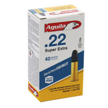 Aguila 22LR Ammunition SuperExtra 1B222332 Standard Velocity 40 Grain Lead Round Nose CASE 2000 Rounds