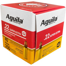 Aguila 22LR Ammunition SuperExtra 1B221100 High Velocity 40 Grain Copper Plated Lead Round Nose CASE 2000 Rounds