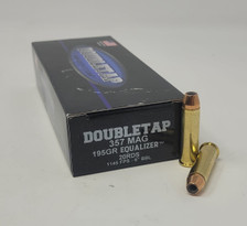 Double Tap 357 Magnum Ammunition DT357195E 195 Grain Equalizer Hollow Point 20 Rounds