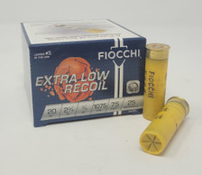 Fiocchi 20 Gauge Ammunition FI20LITE75 Training 2-3/4" 3/4oz #7.5 Shot 1075fps 25 Rounds