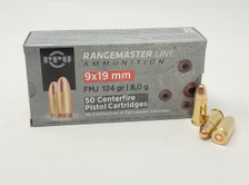 Prvi PPU Rangemaster 9mm Ammunition PPRM9 124 Grain Full Metal Jacket 50 Rounds