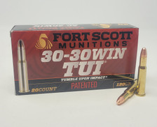 Fort Scott Munitions 30-30 Win Ammunition FMS3030130SCV 130 Grain Solid Copper Spun 20 Rounds