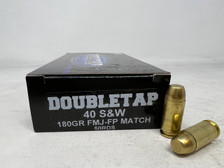 DoubleTap 40 S&W Ammunition DT40SW180FMJFP 180 Grain Full Metal Jacket Flat Point Match 50 Rounds