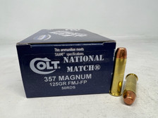 DoubleTap 357 Magnum Colt National Match Ammunition DT357MAG125FMJFP 125 Grain Full Metal Jacket Flat Point 50 Rounds