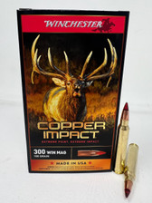 Winchester 300 Win Mag Copper Impact Ammunition X300CLF2 180 Grain Solid Copper Ballistic Tip 20 Rounds