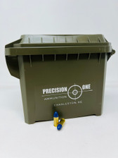 Precision One 9mm Luger Ammunition PONE1470 115 Grain Round Nose Blue Bullets Mini Ammo Can 500 Rounds