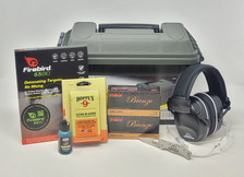 Outdoor Limited 9mm Bundle OL9MMBDL Includes 50 Cal Can, OL Pocket Knife, OL Ear Muffs, OL Eye Wear, Gun Oil, Cleaning Wipes, FB Targets and 100 Round PMC 9mm Ammunition