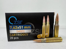 ZSR 7.62x51mm Ammunition M80 ZSR76251 149 Grain Full Metal Jacket CASE 500 Rounds