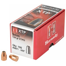 Hornady 9mm Cal (.355 Dia) Reloading Bullets H35571 124 Grain XTP Hollow Point 100 Pieces