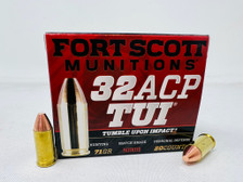 Fort Scott Munitions 32 ACP Ammunition FSM32ACP071SCV 71 Grain Solid Copper Spun 20 Rounds