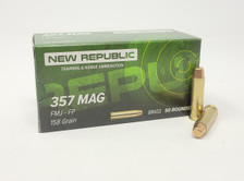 New Republic 357 Magnum Ammunition REPURTR357BR 158 Grain Full Metal Jacket Flat Point 50 Rounds