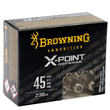 Browning 45 Auto Ammunition X-Point Defense B191700452 230 Grain Hollow Point 20 Rounds