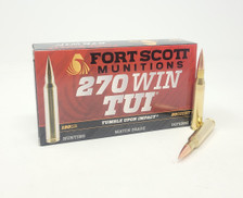 Fort Scott Munitions 270 Win Ammunition Tumble Upon Impact FSM270130SCV2 130 Grain Solid Copper Spun 20 Rounds