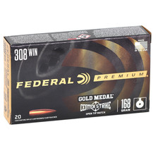 Federal 308 Winchester Ammunition Gold Medal Center Strike GM308OTM1 168 Grain Open Tip Match 20 Rounds