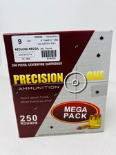 Precision One 9mm Ammunition PONE1605 124 Grain Match Full Metal Jacket REMAN MEGA PACK 250 Rounds