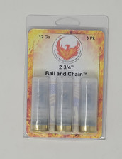 Phoenix Rising 12 Gauge Ammunition PR12BC 2-3/4" Ball and Chain 3 Rounds