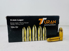 Turan 9mm Ammunition TU9MM124FMJ 124 Grain Full Metal Jacket 50 Rounds