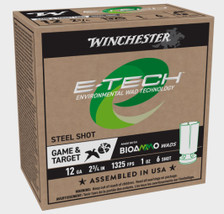 Winchester 12 Gauge Ammunition E-Tech Game & Target WCL12S6CASE 2-3/4" #6 Steel Shot 1oz 1325fps CASE 250 Rounds