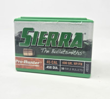Sierra 458 Cal/45-70 (.458 Dia) Reloading Bullets Pro Hunter SRAA8950 400 Grain Flat Nose Jacketed Hollow Point 50 Pieces