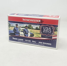 Winchester 9mm Ammunition USA 250 Year Anniversary Edition USA9WAV 115 Grain Full Metal Jacket 200 Rounds