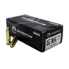 Scorpion 357 Mag Ammunition 357158FP-S50 158 Grain Flat Point Full Metal Jacket 50 Rounds