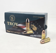 Troy 9mm Ammunition TROY911550 115 Grain Full Metal Jacket 50 Rounds