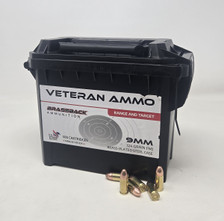 Hyperion Veteran Ammo 9mm Ammunition Brass Plated Steel Case HMCAN9124BPS500 124 Grain Full Metal Jacket CAN 500 Rounds